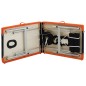 vidaXL Camilla de masaje plegable 2 zonas aluminio negro y naranja