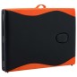 vidaXL Camilla de masaje plegable 2 zonas aluminio negro y naranja