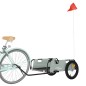 vidaXL Remolque para bicicletas hierro y tela Oxford gris vidaXL Remolque para bicicletas hierro y tela Oxford gris