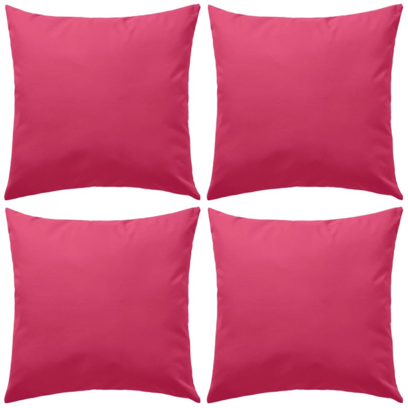 vidaXL Cojines para exteriores 45x45 cm rosa 4 unidades