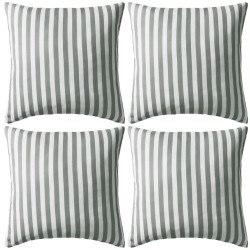 vidaXL Cojines para exterior a rayas 45x45 cm gris 4 unidades