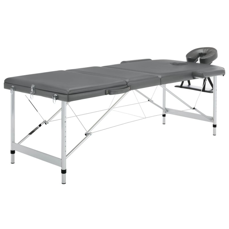 vidaXL Camilla masaje 3 zonas estructura aluminio antracita 186x68 cm vidaXL Camilla masaje 3 zonas estructura aluminio antracita 186x68 cm