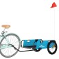 vidaXL Remolque para bicicletas hierro y tela Oxford azul
