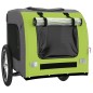 vidaXL Remolque de bicicleta mascotas hierro tela Oxford verde gris vidaXL Remolque de bicicleta mascotas hierro tela Oxford verde gris