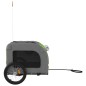 vidaXL Remolque de bicicleta mascotas hierro tela Oxford verde gris vidaXL Remolque de bicicleta mascotas hierro tela Oxford verde gris