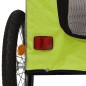 vidaXL Remolque de bicicleta mascotas hierro tela Oxford verde gris vidaXL Remolque de bicicleta mascotas hierro tela Oxford verde gris
