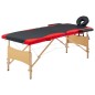 vidaXL Camilla de masaje plegable 2 zonas madera negro y rojo vidaXL Camilla de masaje plegable 2 zonas madera negro y rojo