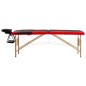vidaXL Camilla de masaje plegable 2 zonas madera negro y rojo vidaXL Camilla de masaje plegable 2 zonas madera negro y rojo