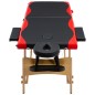 vidaXL Camilla de masaje plegable 2 zonas madera negro y rojo vidaXL Camilla de masaje plegable 2 zonas madera negro y rojo