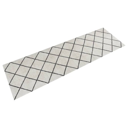 vidaXL Alfombra de cocina lavable terciopelo cuadrados 60x180 cm
