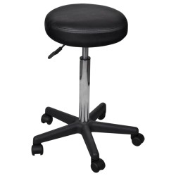 vidaXL Taburetes de oficina 2 uds cuero sintético negro
