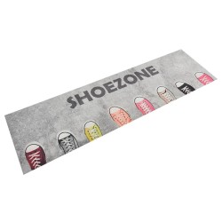 vidaXL Alfombra de cocina lavable terciopelo dibujo zapatos 45x150 cm