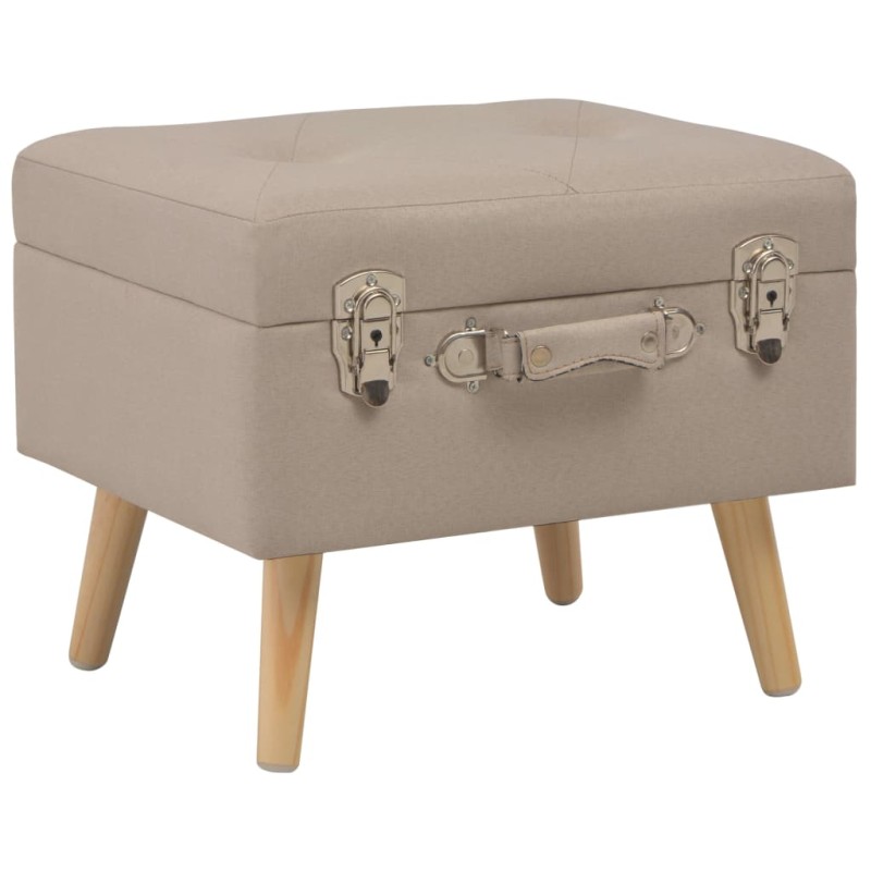 vidaXL Taburete de almacenamiento 40 cm beige de tela vidaXL Taburete de almacenamiento 40 cm beige de tela