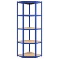 vidaXL Estantería esquina 5 niveles madera contrachapada y acero azul vidaXL Estantería esquina 5 niveles madera contrachapada y acero azul