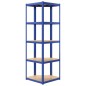 vidaXL Estantería esquina 5 niveles madera contrachapada y acero azul vidaXL Estantería esquina 5 niveles madera contrachapada y acero azul