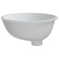 vidaXL Lavabo de baño ovalado cerámica blanco 38,5x33,5x19 cm