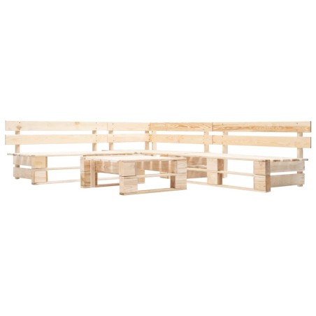 vidaXL Juego de muebles de palets de jardín 4 piezas madera natural