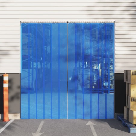 vidaXL Tira de cortina para puertas PVC azul 200x1,6 mm 25 m