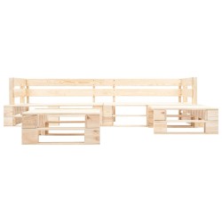 vidaXL Set de muebles de palés para jardín 4 piezas madera natural