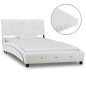 vidaXL Cama con colchón cuero sintético blanco 90x200 cm vidaXL Cama con colchón cuero sintético blanco 90x200 cm