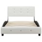 vidaXL Cama con colchón cuero sintético blanco 90x200 cm vidaXL Cama con colchón cuero sintético blanco 90x200 cm