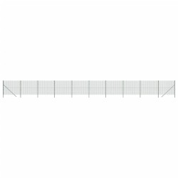 vidaXL Cerca de alambre de acero galvanizado verde 1,4x25 m