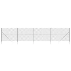 vidaXL Cerca de alambre con pinchos de anclaje plateado 2,2x10 m