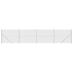vidaXL Cerca de alambre con brida plateada 1,8x10 m