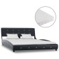 vidaXL Cama con colchón cuero sintético negro 140x200 cm 