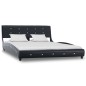 vidaXL Cama con colchón cuero sintético negro 140x200 cm 