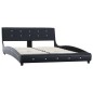 vidaXL Cama con colchón cuero sintético negro 140x200 cm 