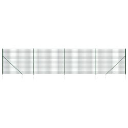 vidaXL Cerca de alambre con pinchos de anclaje verde 2x10 m