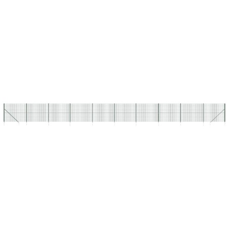 vidaXL Cerca de alambre con pinchos de anclaje verde 1,6x25 m