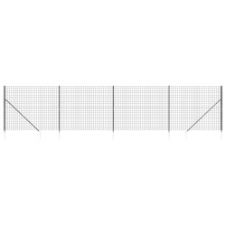 vidaXL Cerca de alambre con pinchos de anclaje gris antracita 2x10 m