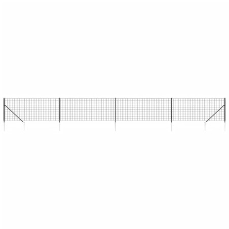 vidaXL Cerca de alambre con pinchos de anclaje gris antracita 1x10 m