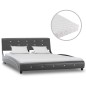vidaXL Cama con colchón cuero sintético gris 140x200 cm