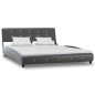 vidaXL Cama con colchón cuero sintético gris 140x200 cm