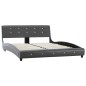 vidaXL Cama con colchón cuero sintético gris 140x200 cm