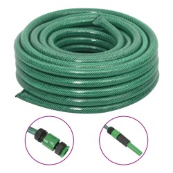 vidaXL Manguera de jardín con accesorios PVC verde 23,5 mm 50 m