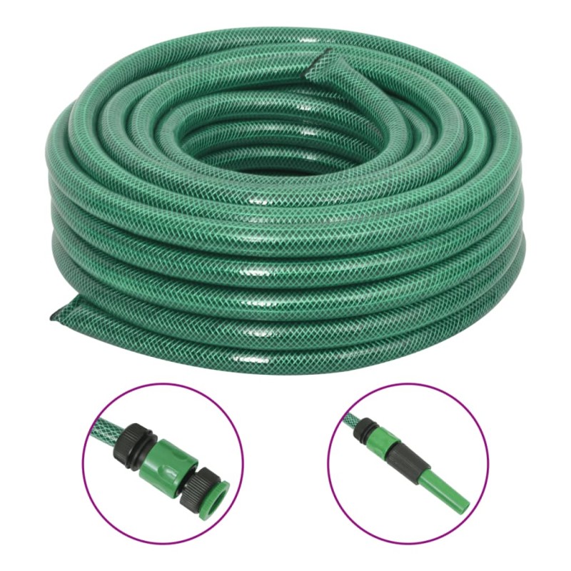 vidaXL Manguera de jardín con accesorios PVC verde 23,5 mm 100 m vidaXL Manguera de jardín con accesorios PVC verde 23,5 mm 100 m
