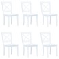 vidaXL Sillas de comedor 6 unidades madera maciza de caucho blanco
