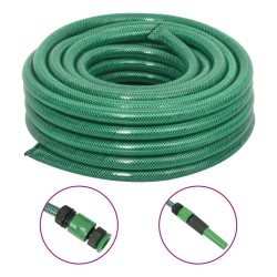 vidaXL Manguera de jardín con accesorios PVC verde 23,5 mm 10 m