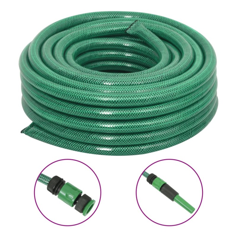 vidaXL Manguera de jardín con accesorios PVC verde 23,5 mm 10 m vidaXL Manguera de jardín con accesorios PVC verde 23,5 mm 10 m