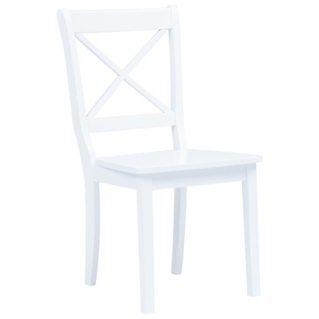 vidaXL Sillas de comedor 6 unidades madera maciza de caucho blanco