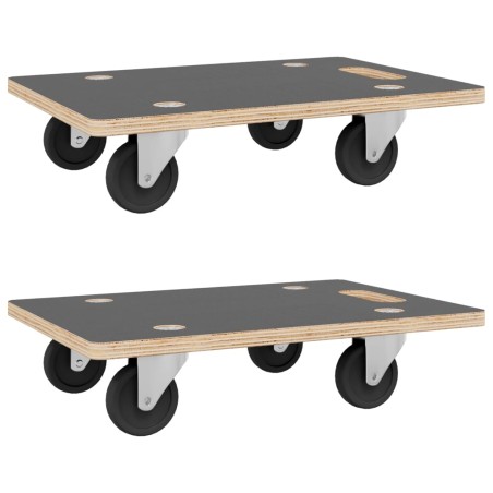vidaXL Soportes con ruedas 2 uds rectangular 50x35x11,5 cm