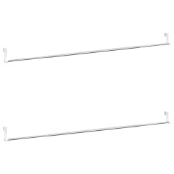 vidaXL Rieles de cortina 2 uds aluminio blanco y plateado 90-135 cm