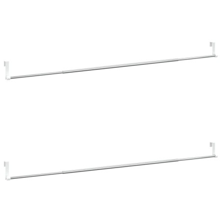 vidaXL Rieles de cortina 2 uds aluminio blanco y plateado 90-135 cm