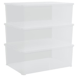 vidaXL Cajas de almacenaje apilables 3 uds plástico 10 L
