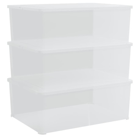 vidaXL Cajas de almacenaje apilables 3 uds plástico 10 L