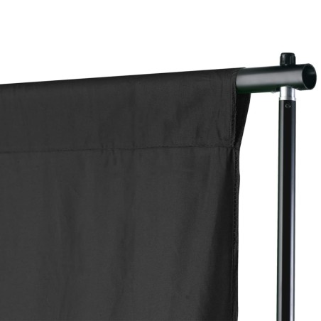 vidaXL Sistema de soporte de telón fondo 500x300 cm negro
